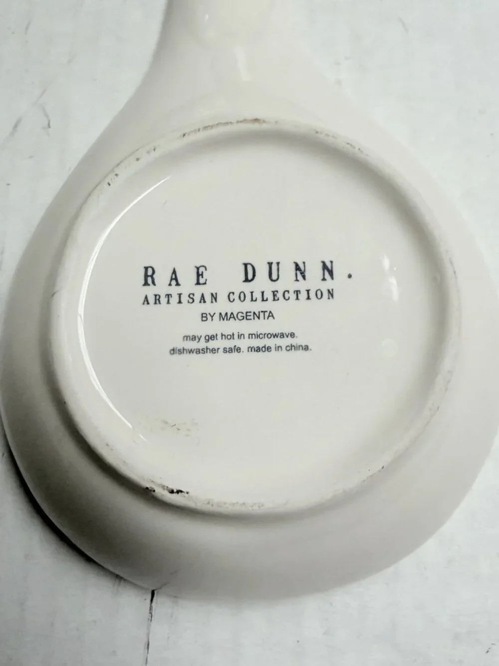 Rae Dunn by Magenta White Ceramic Spoon Rest‎ Wish Decor Kitchen Gift